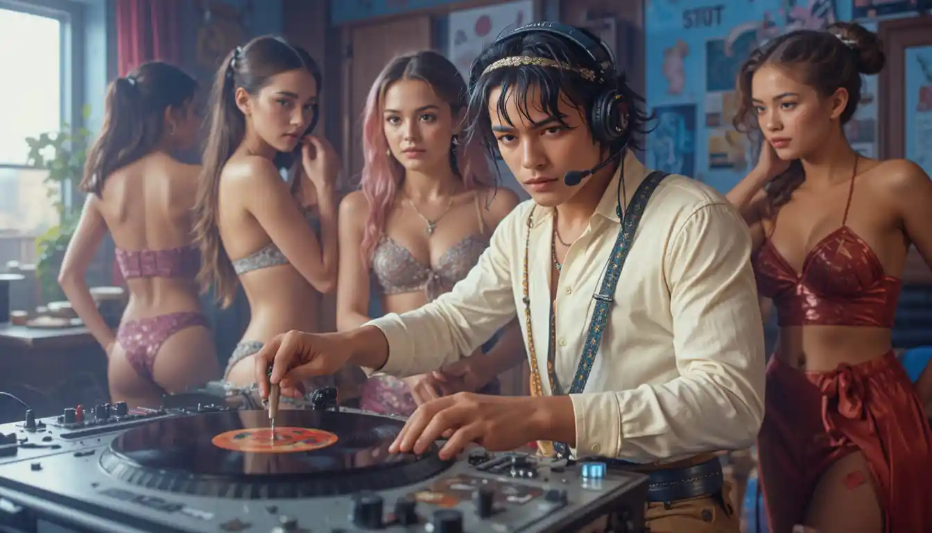 Clay style dj playing nostalgic cassette tape music