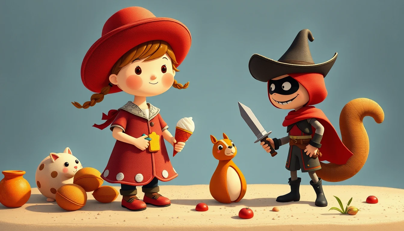 Niña pequeña vestida de vaquera en ilustración infantil divertida