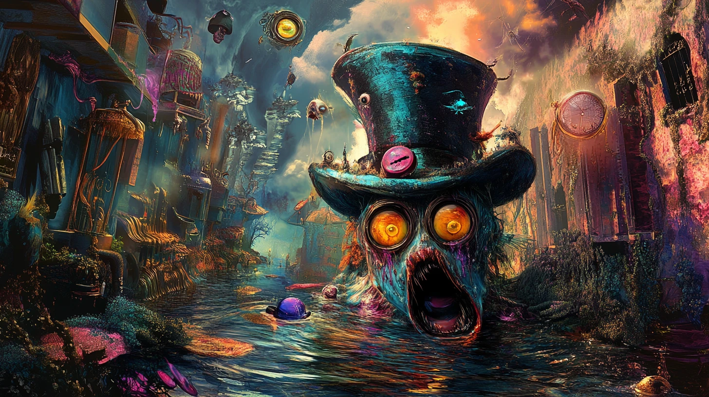 Surreal fractured landscape seen through a distorted mind