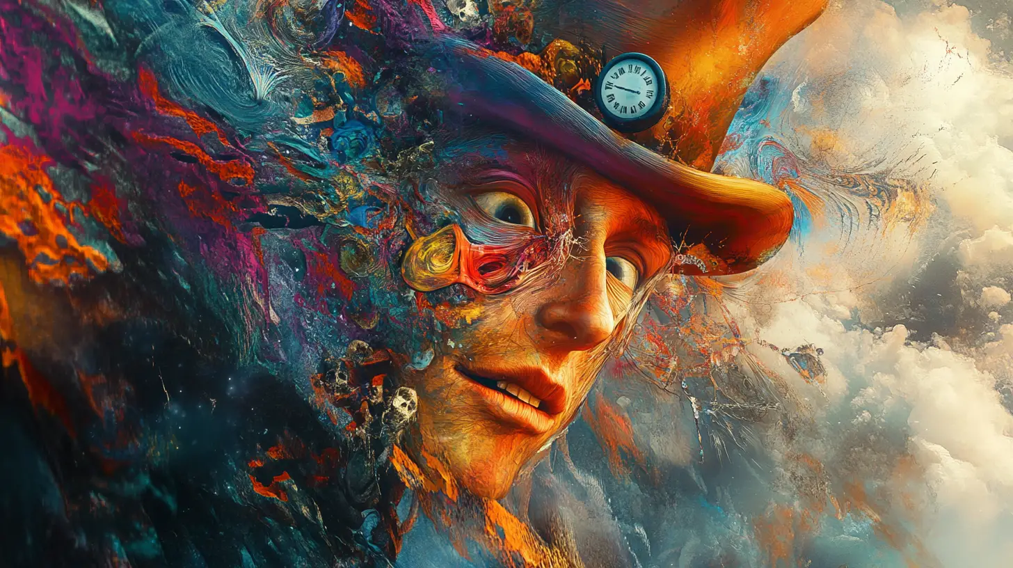 Surreal distorted landscape seen through a fractured mind