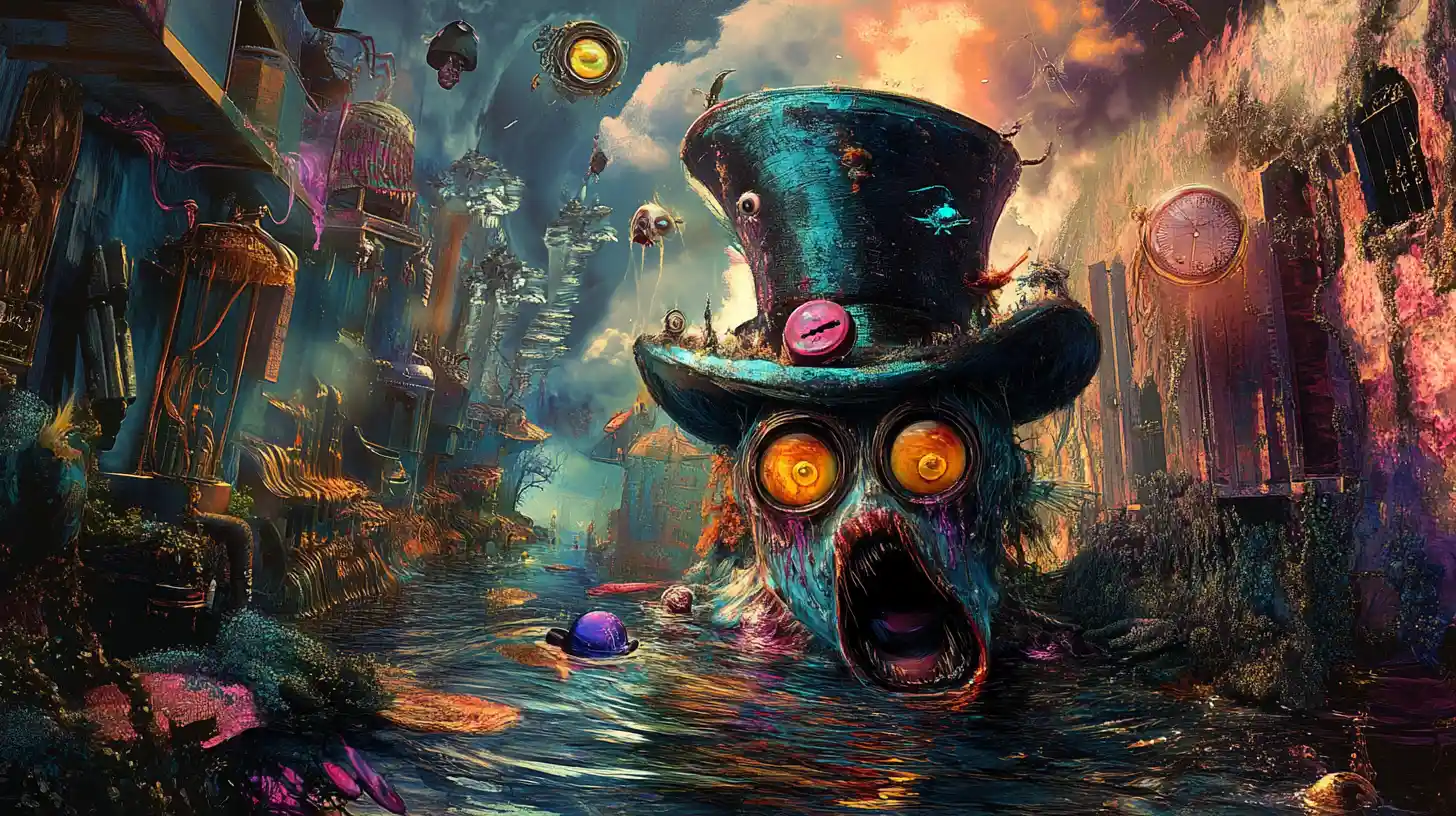 Surreal fractured landscape seen through a distorted mind