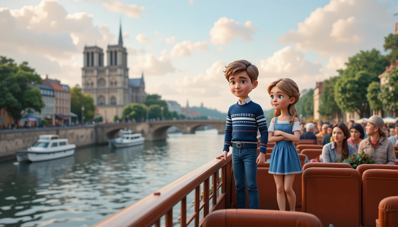 Boat view of notre dame cathedral on the seine river