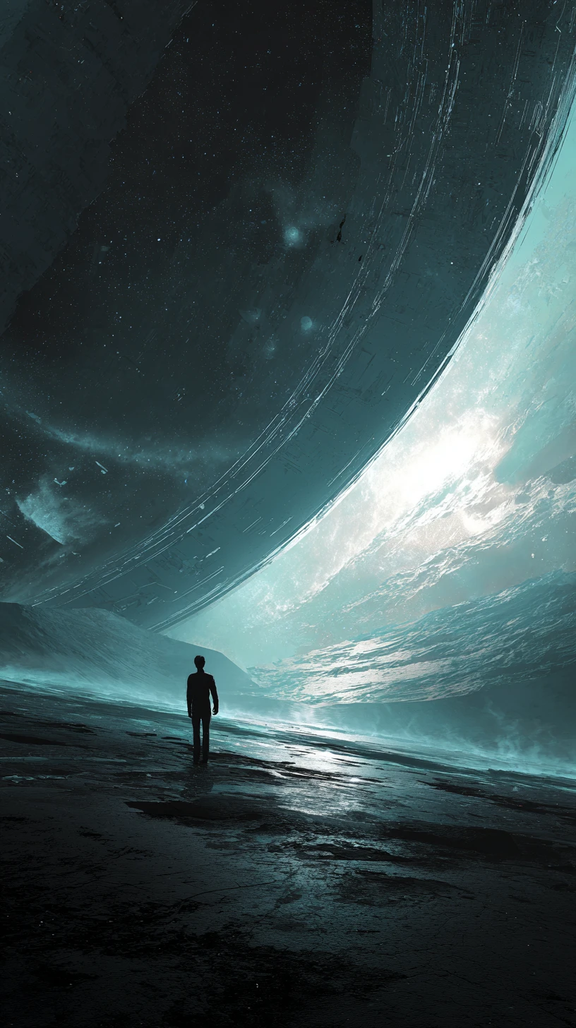 Looking toward a distant light from deep darkness