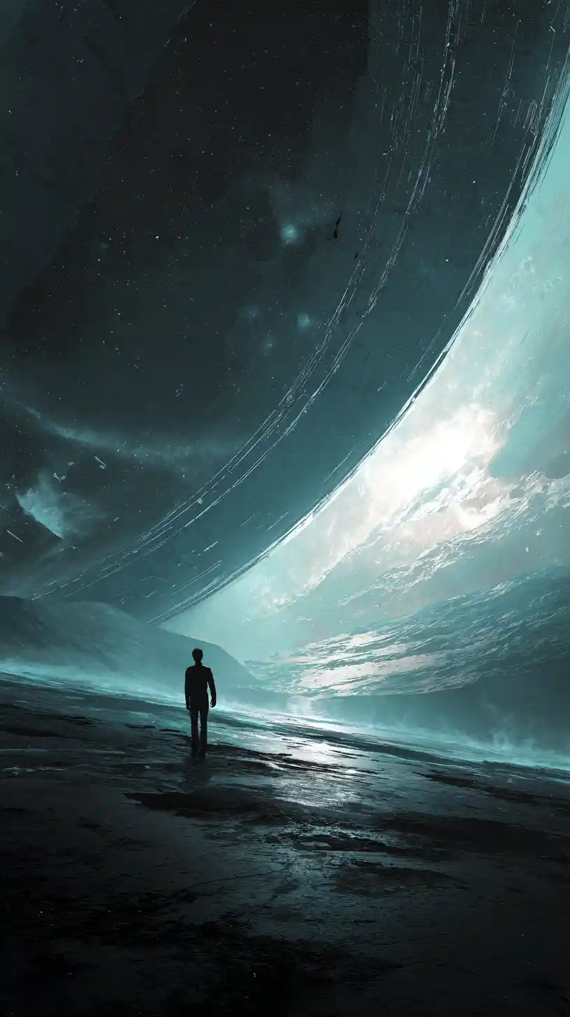 Looking toward a distant light from deep darkness