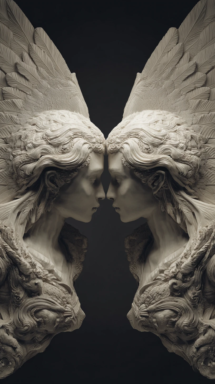 Angel With Untouched Wings Rising From The Depths Of Hell