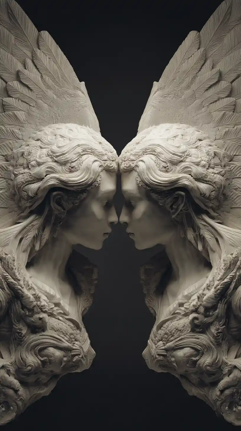 Angel With Untouched Wings Rising From The Depths Of Hell