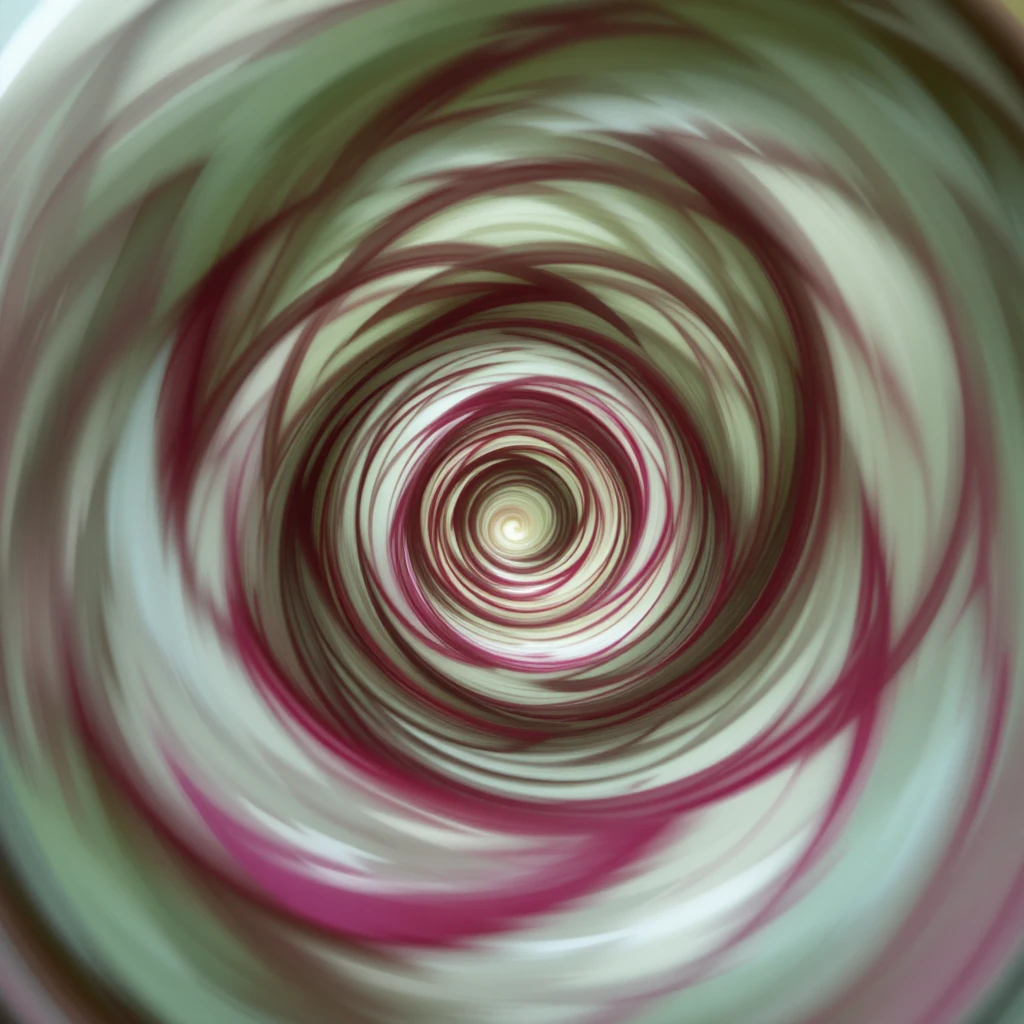 Spiral vortex view of a phalaenopsis orchid in motion