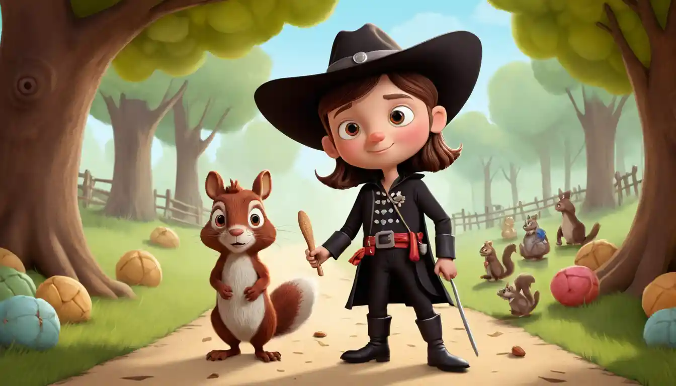 Little girl cowboy in playful childrens illustration style