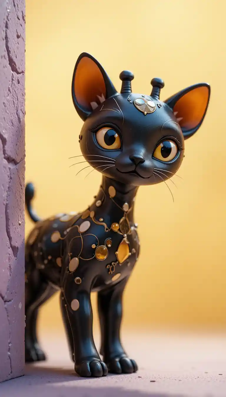 Semi realistic 3D figurine of a jeweled giraffe