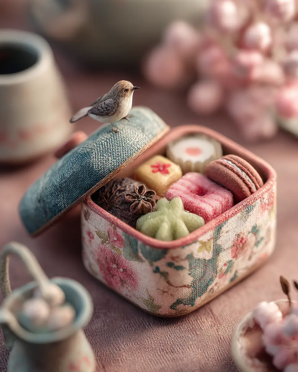 Handcrafted Fabric Bento Box With Cute Miniature Details
