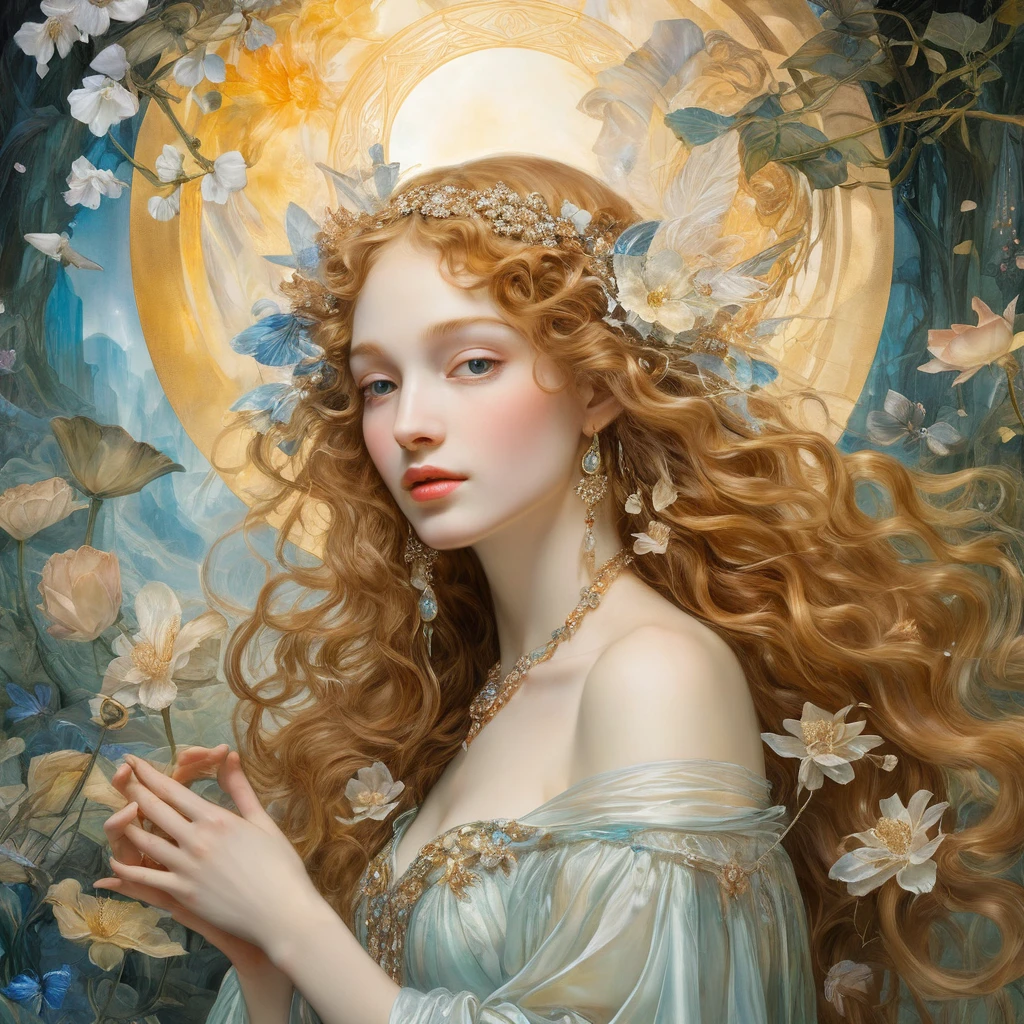 Ethereal vision of pure bliss in romantic luminous style