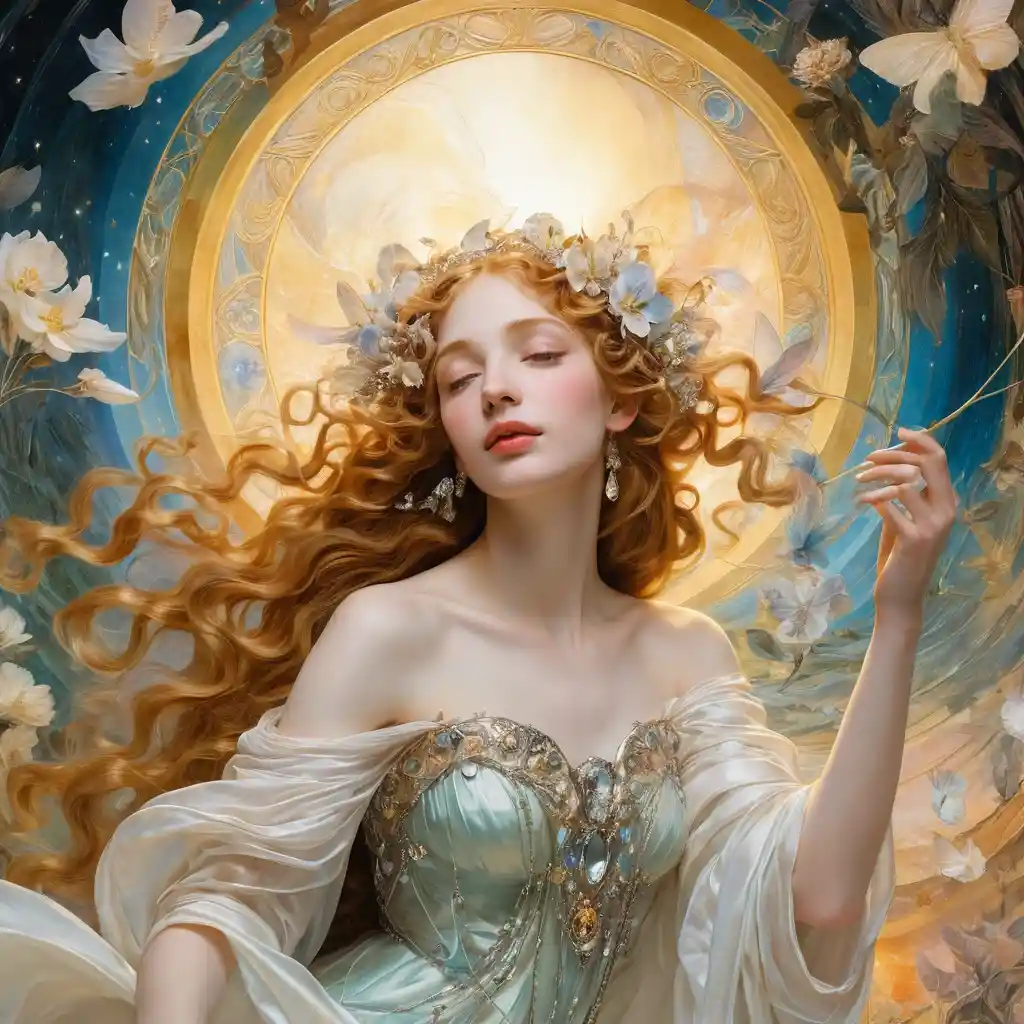 Ethereal vision of pure bliss in romantic luminous style
