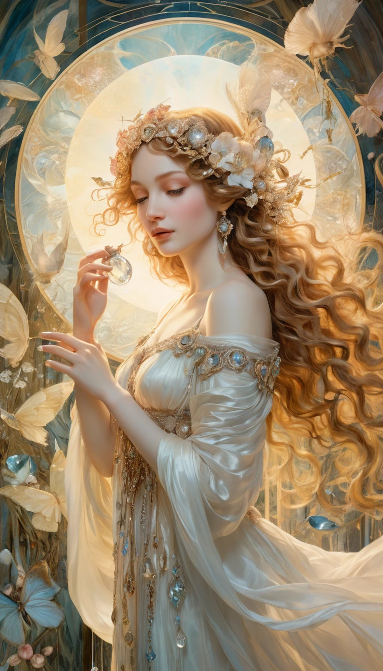 Romantic luminous vision of pure bliss in ethereal artistry