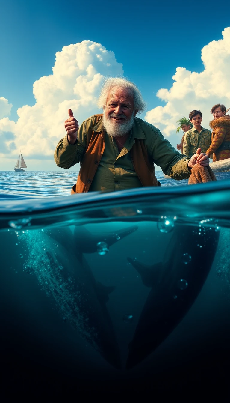 Old Cuban fisherman alone on his boat in the open sea