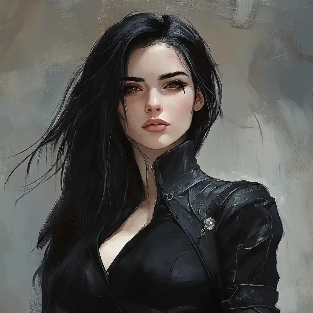 Assassina fantasy solenne con pugnale avvelenato