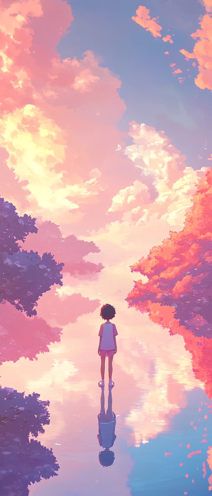Colorful anime fairy in a whimsical fantasy landscape