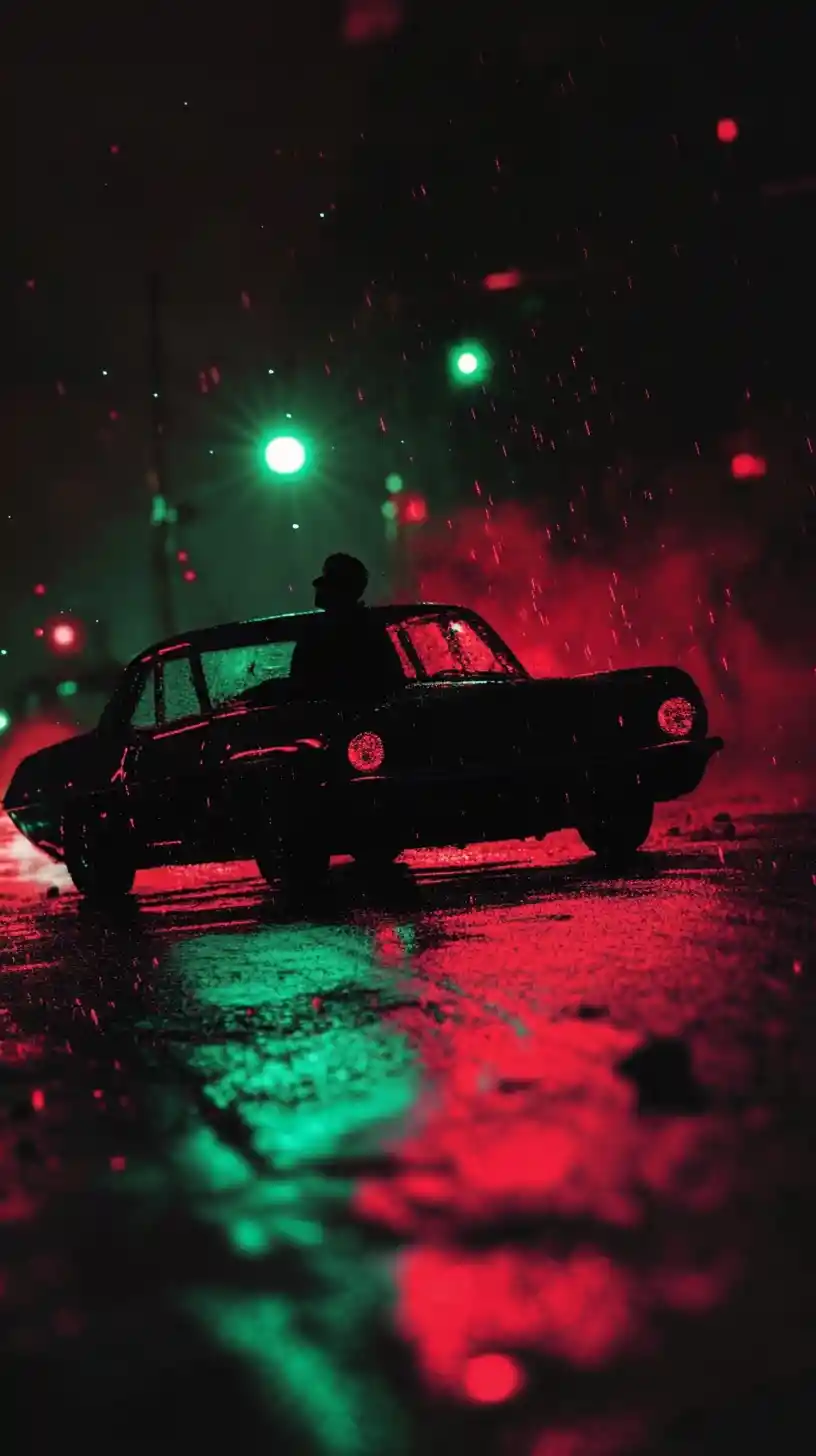 Energetic moment of motion between stop and go lights