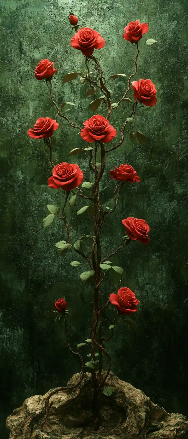 Surreal Roses In A Dreamlike Virtual Environment
