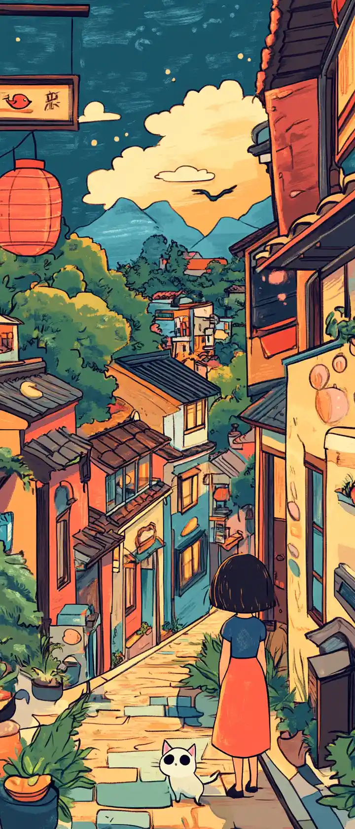 Playful fairy character in a colorful artistic illustration