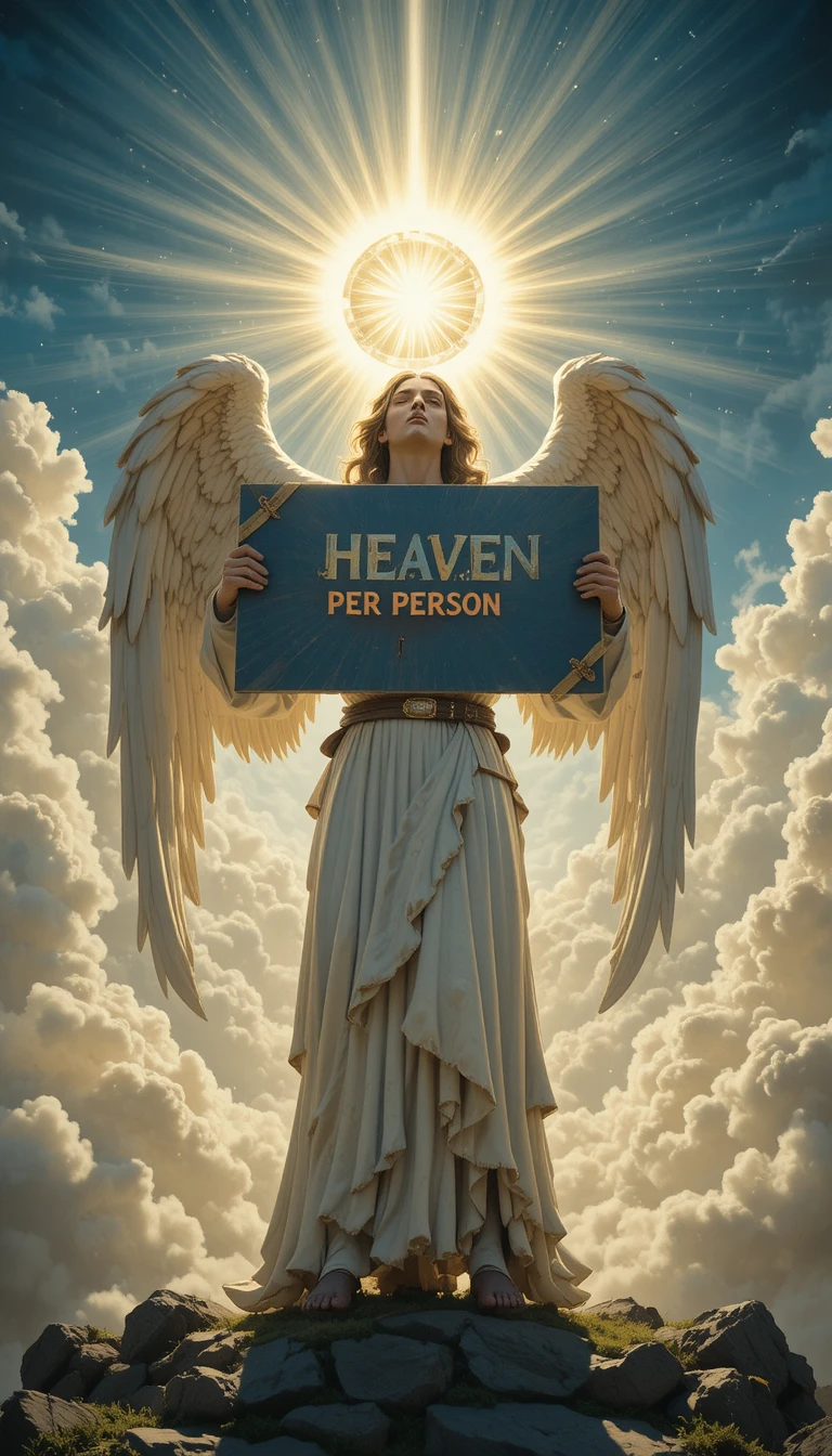 Archangel Guarding The Gates Of Heaven With A Punishing Sign