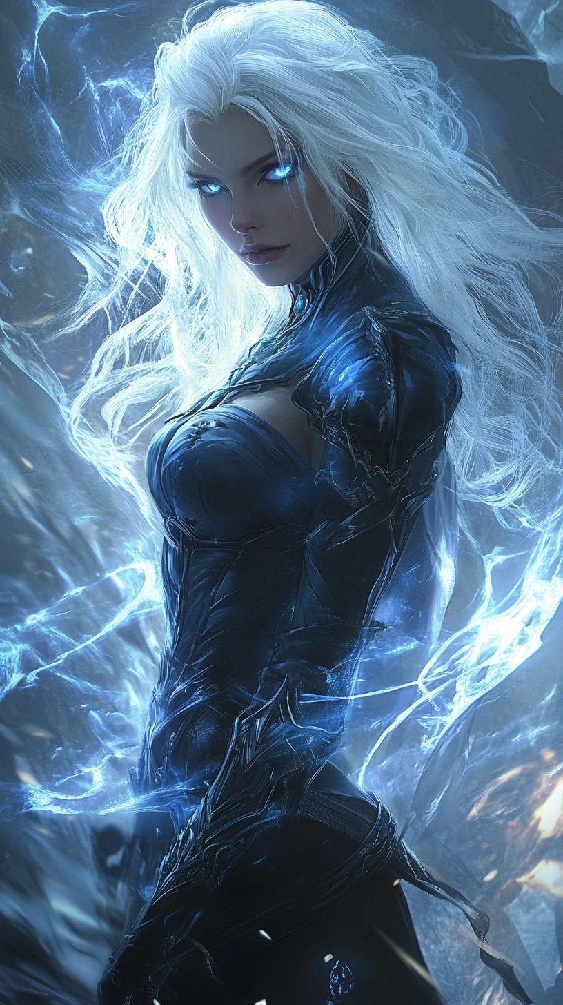 Mystical Fantasy Woman Fighter Wrapped In Ethereal Energy