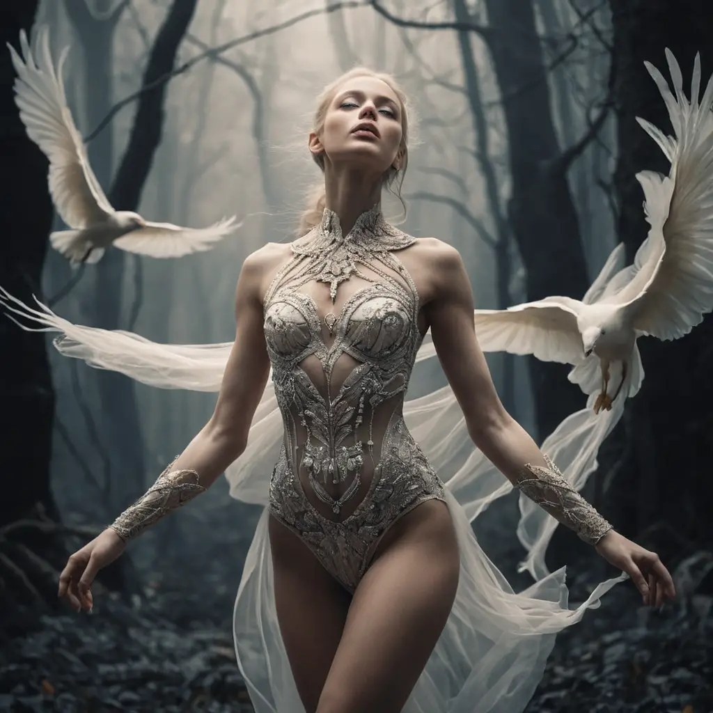 Abstract conceptual vision of beauty embodied in physical form