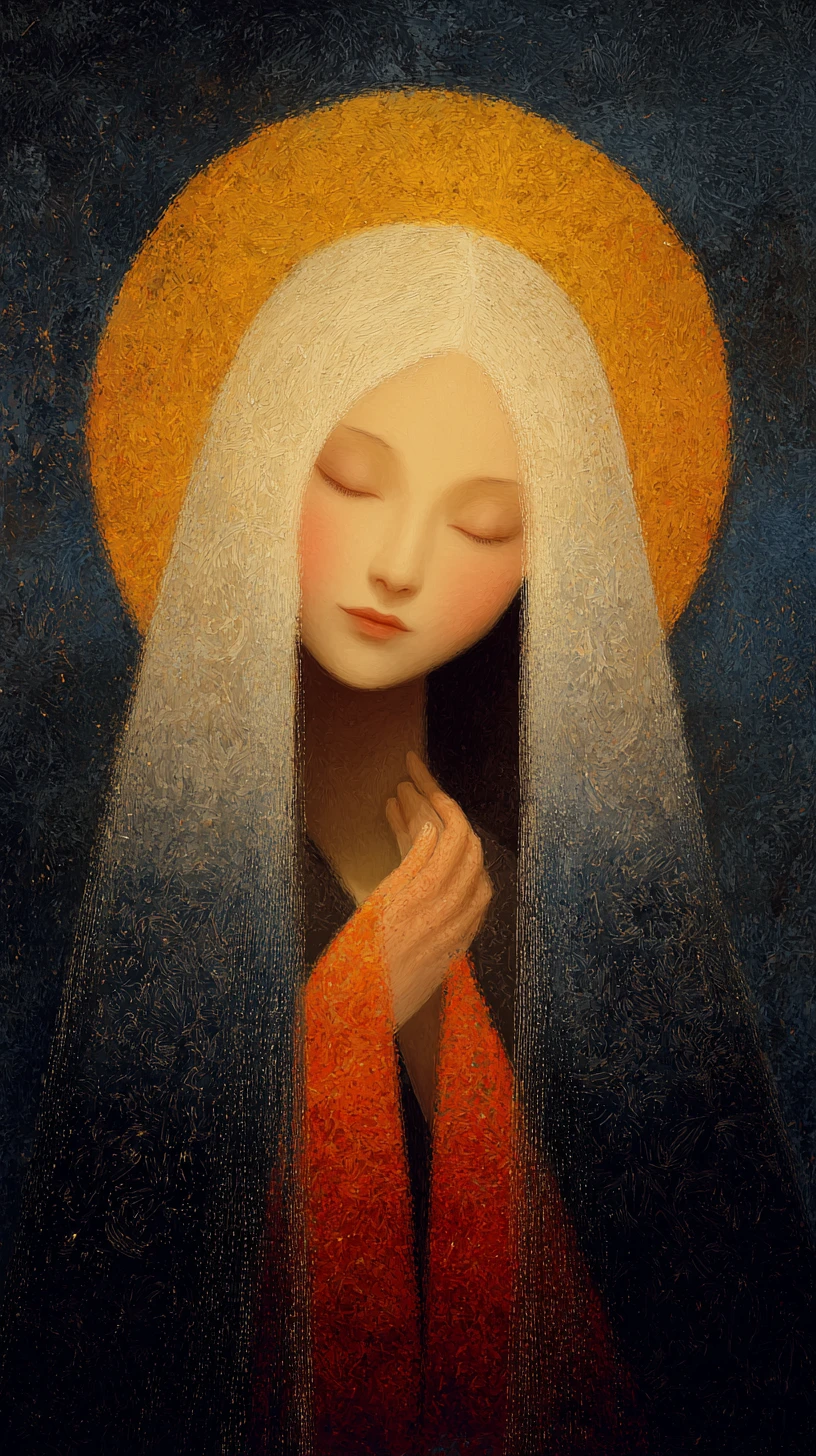 Surreal portrait of an ash blond bohemian elder woman