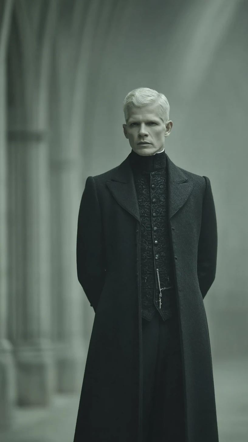 Elegant man with glowing skeletal chest in darkness