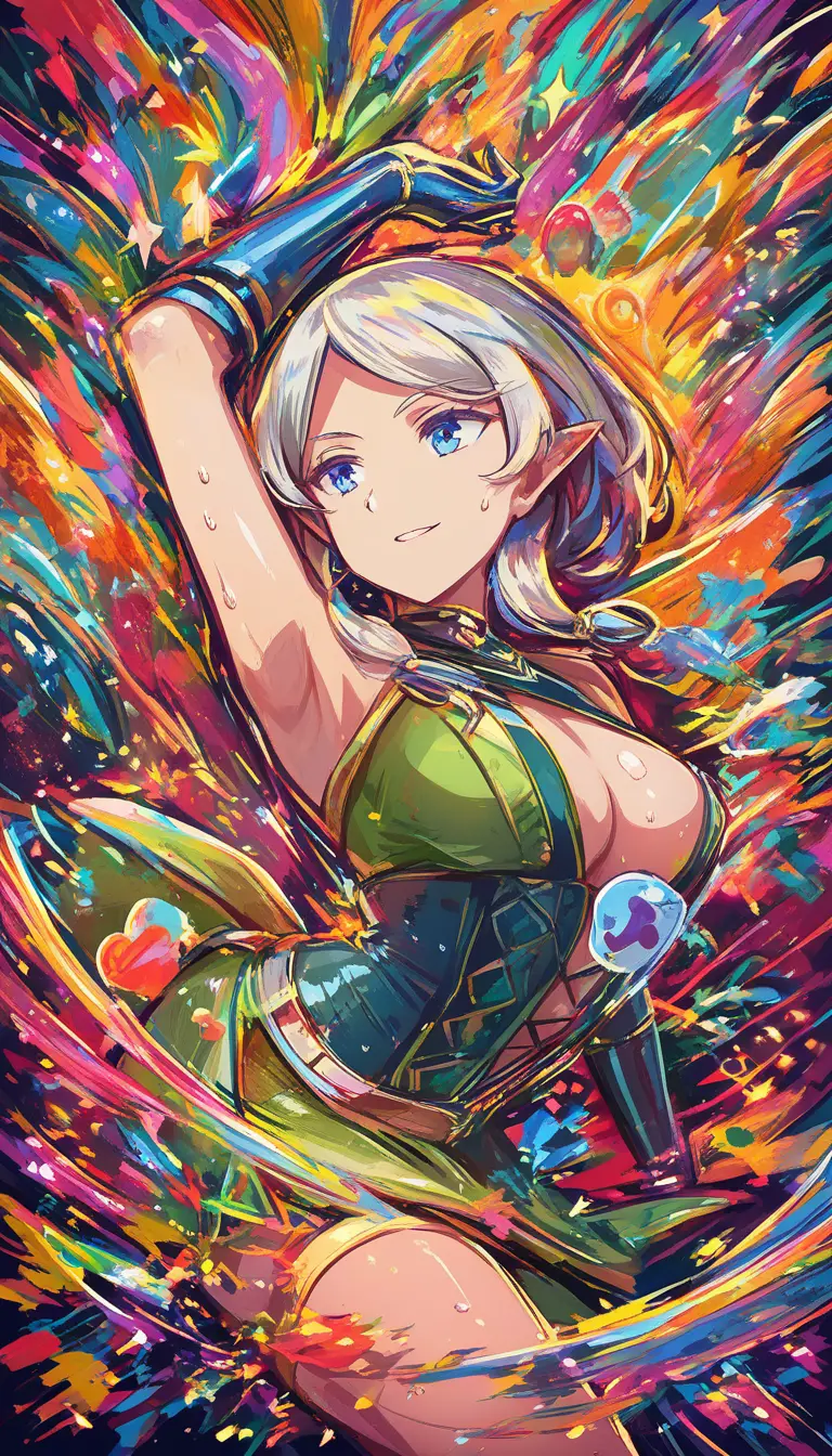 Elf archer anime woman in a close up fantasy scene