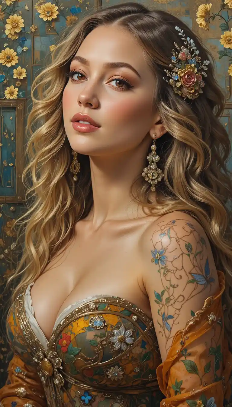 Retrato imaginario de una mujer al estilo de los antiguos maestros