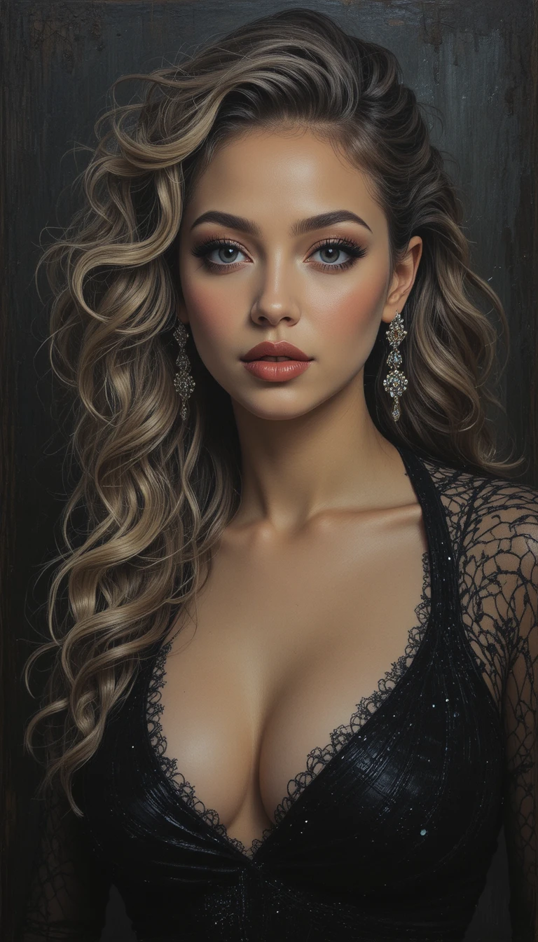 Imaginary classical painting of a dark skinned singer