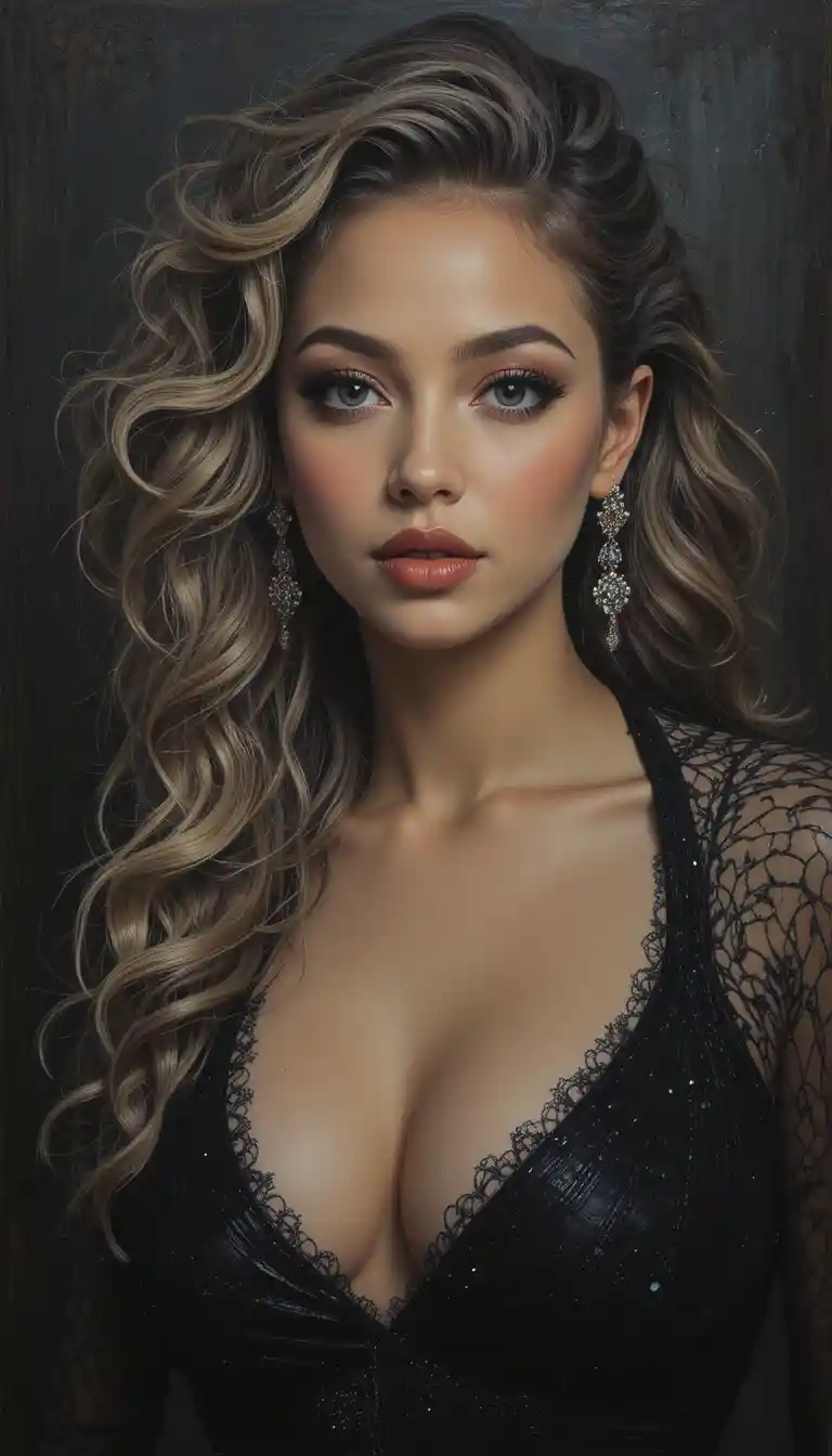 Imaginary classical painting of a dark skinned singer