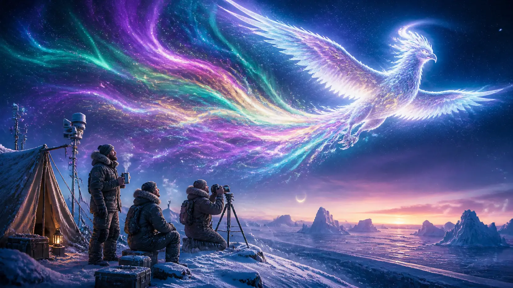 Scienziati artici osservano una luminosa aurora fenice sopra il campo