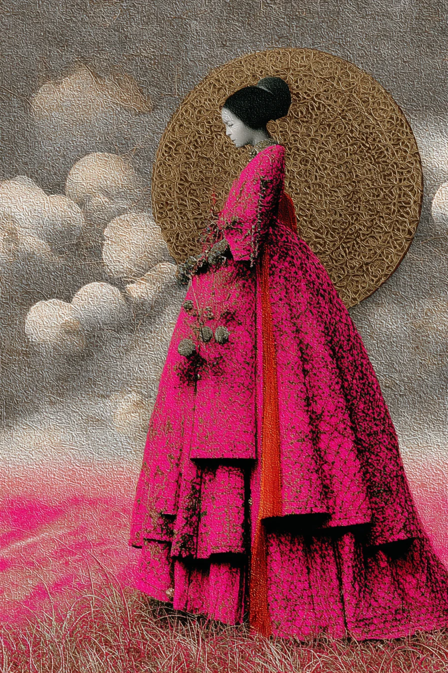 Surreal collage portrait of the most beautiful woman