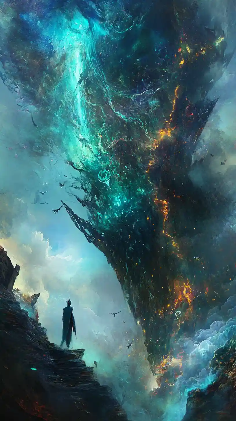 Abstract vision of entering strange new dimensions