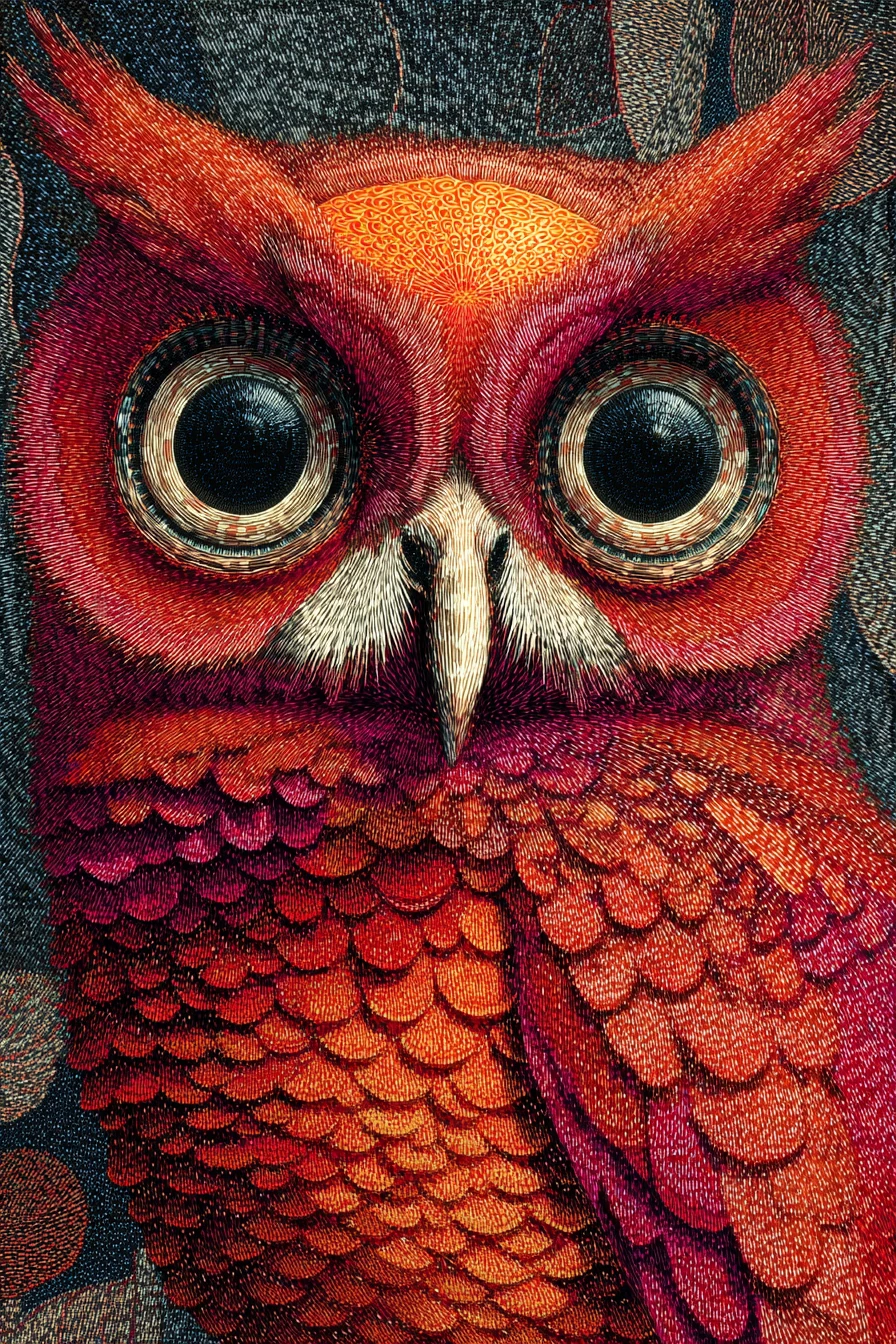 Surreal Owl Sculpture Crafted From Vibrant Oranges
