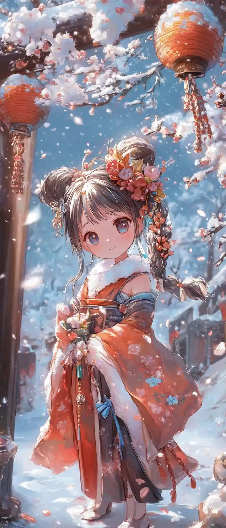 Chica hada de anime juguetona en un estilo artístico tierno