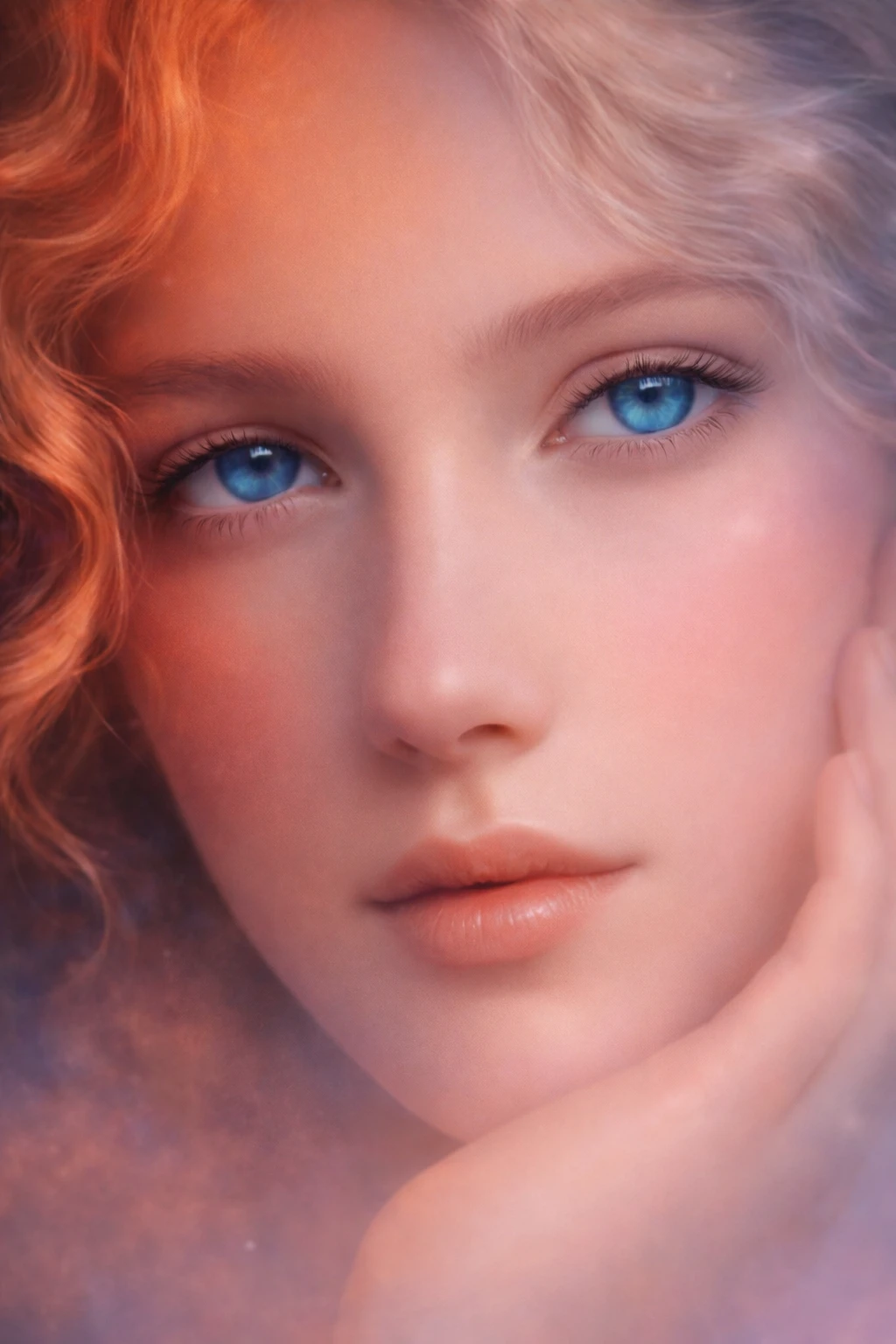 Retrato surrealista de una mujer hermosa con sombreado de ensueño