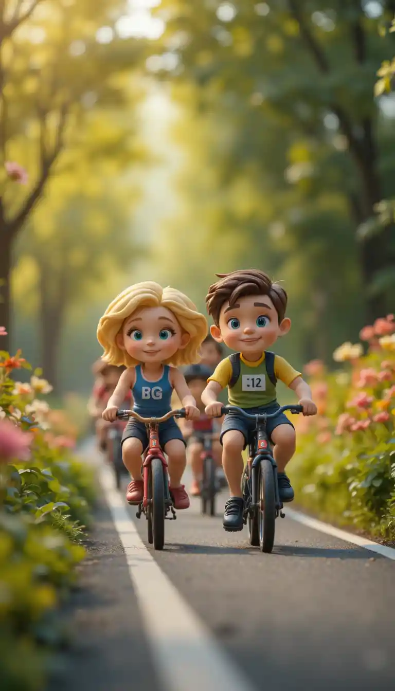 Playful cartoon bus on summer vacation highway journey