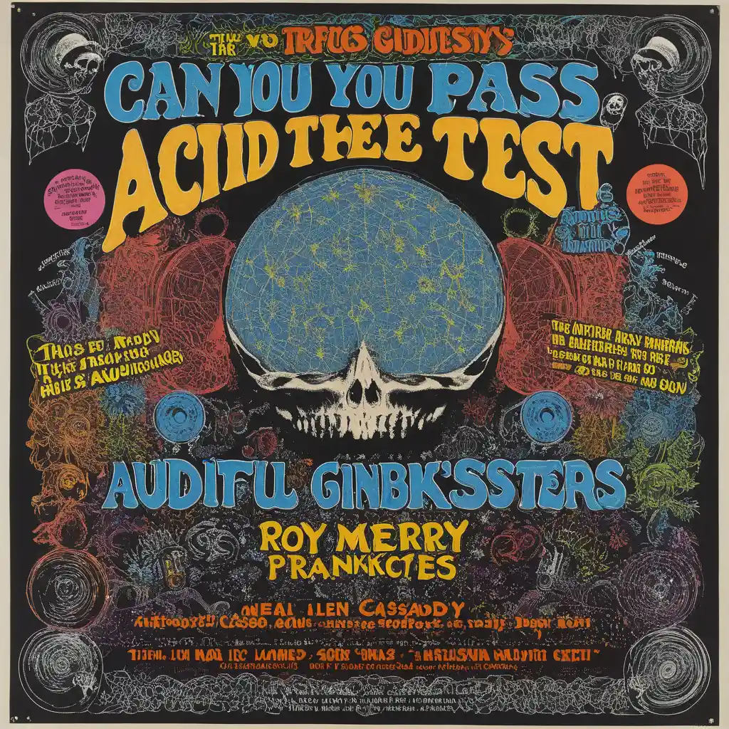 Psychedelic concert poster asking can you pass the acid test