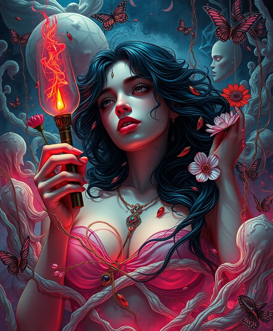 Surreal popsurrealist dreamscape of sin and desire