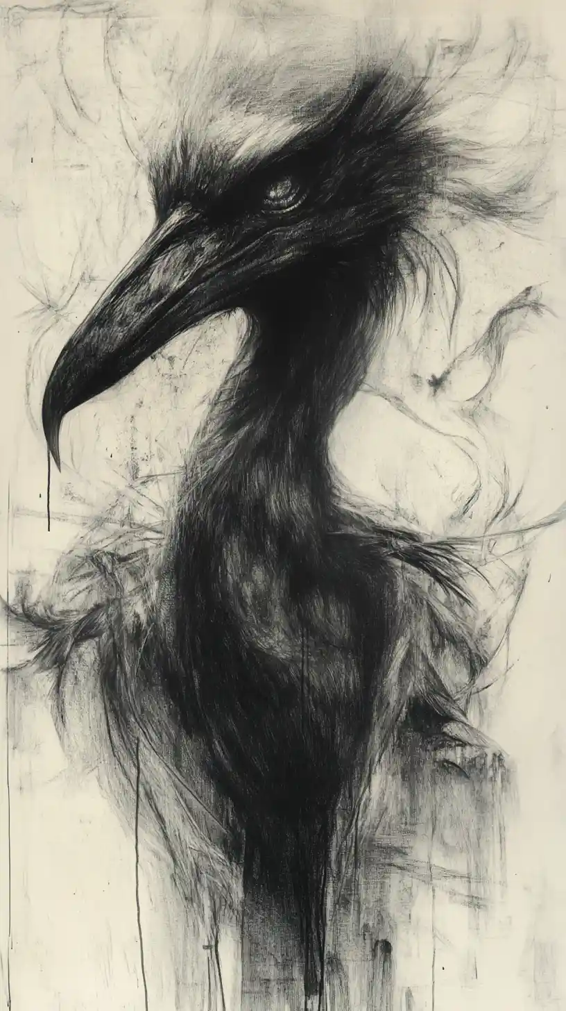 Surreal portrait of a mystical creature dissolving into illusion