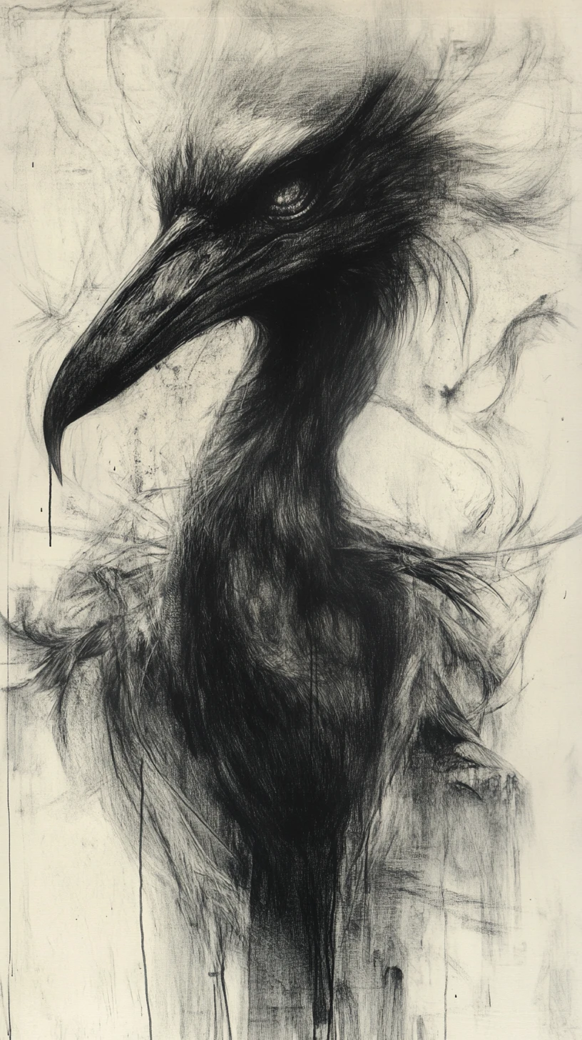 Surreal portrait of a mystical creature dissolving into illusion