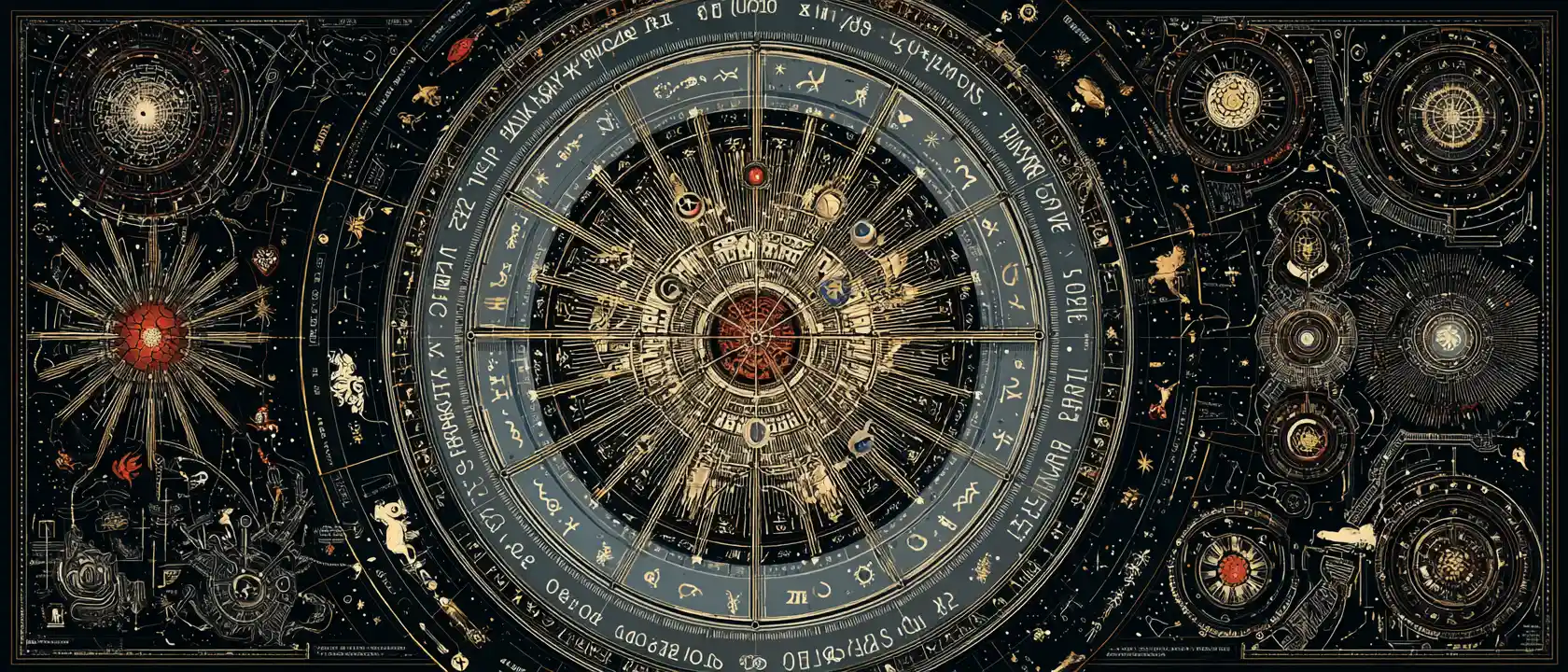Zodiac signs mapped across the star filled night sky