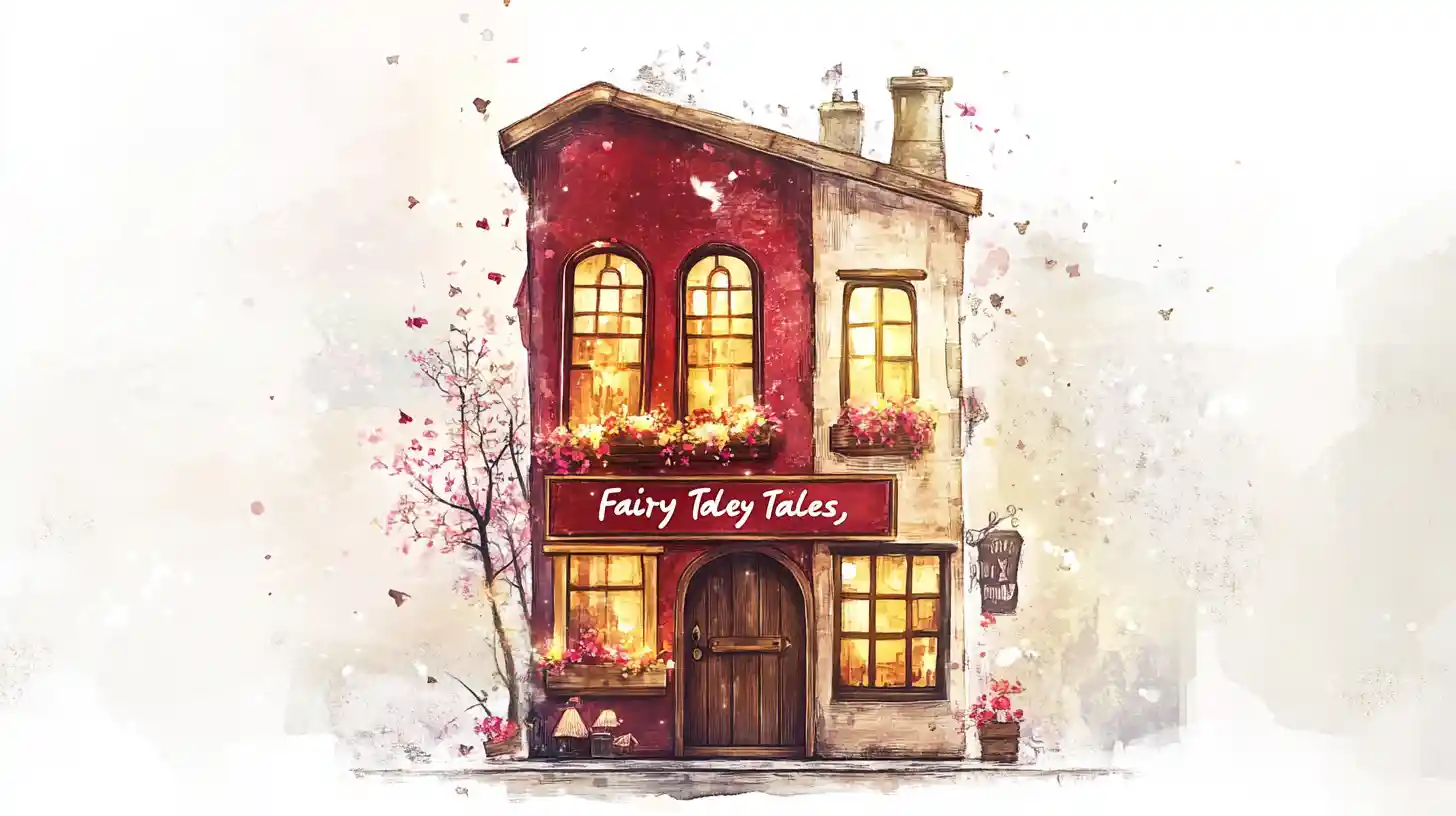Whimsical Fairy Tale Book House Watercolor Illustration