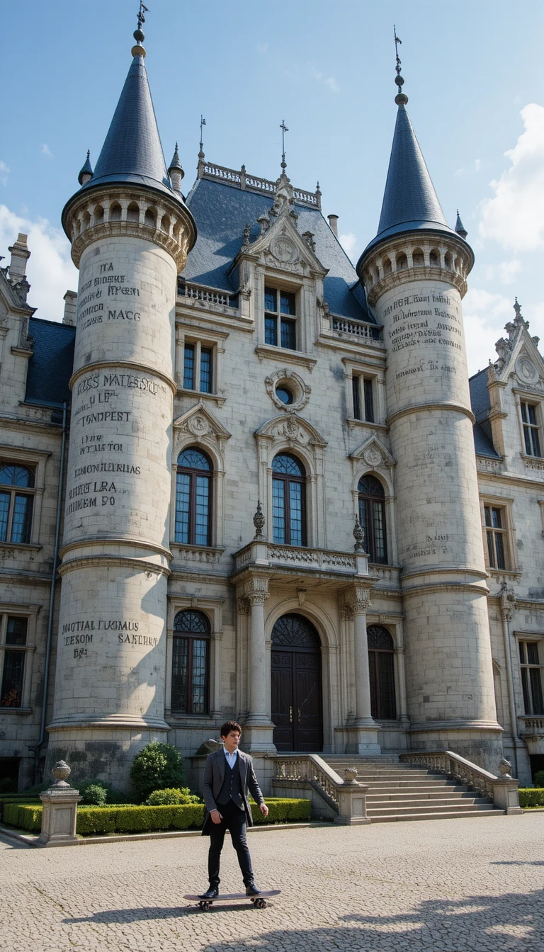 Neo Gothic castle facade inspired by literary works