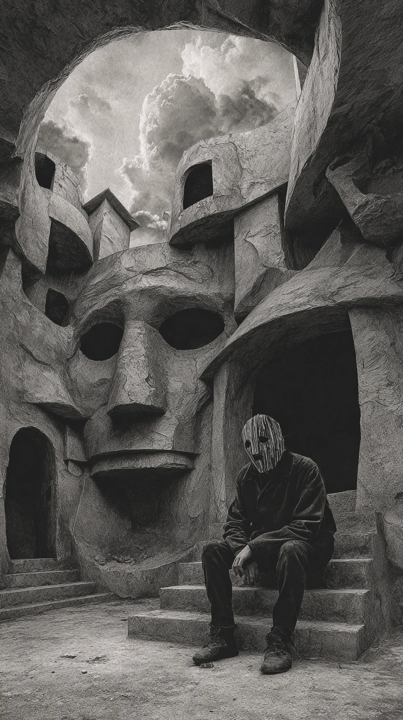 Mysterious figure entering the shadows of the city slums