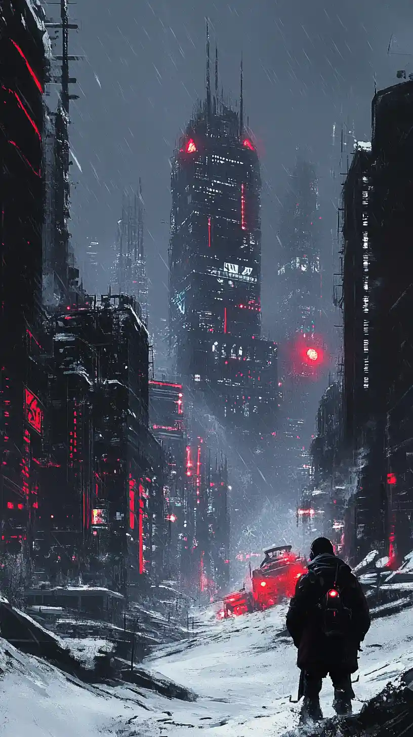 Mysterious figure entering the heat of inner city slums