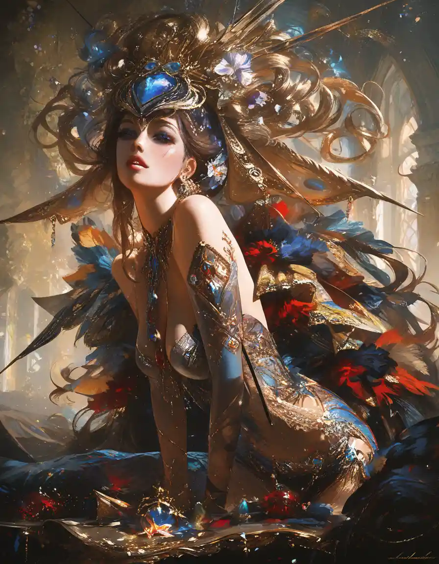 Sultry red haired enchantress in a lavish victorian mansion