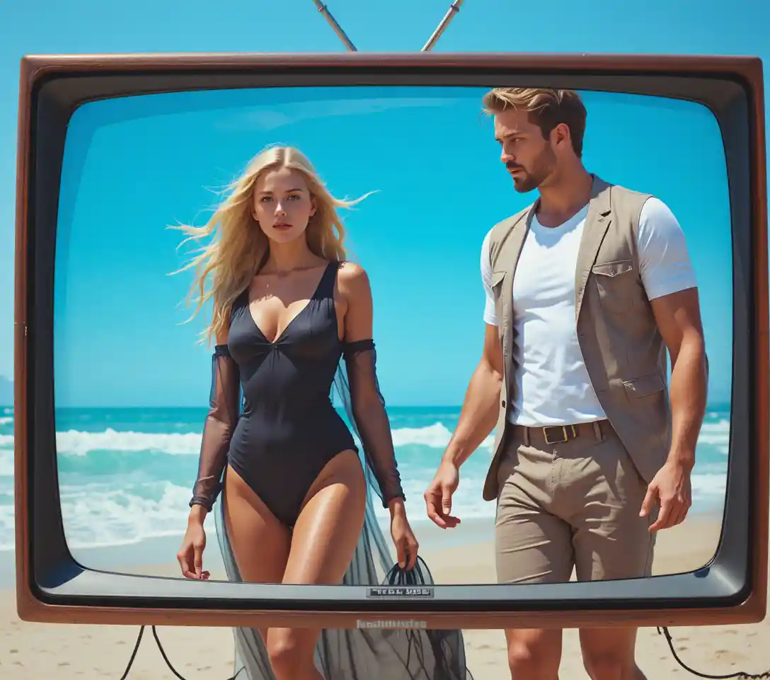 Candid couple walking on sunny beach by the ocean